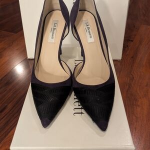 LK Bennett Purple and Black Heels